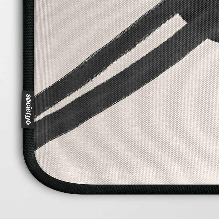 Minimalist Black Knot Abstract on Neutral Background Laptop Sleeve Gallery Image 3