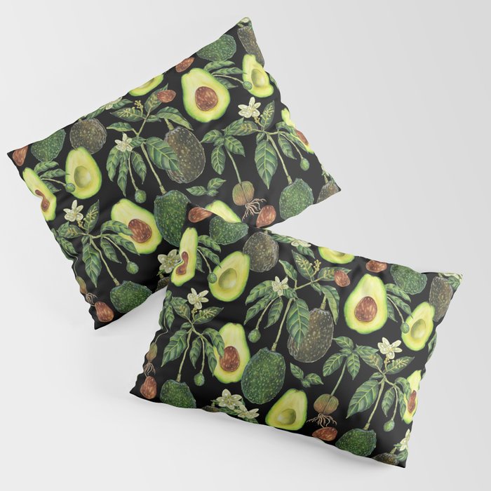Avocado Fruit Plants - black Pillow Sham Gallery Image 3