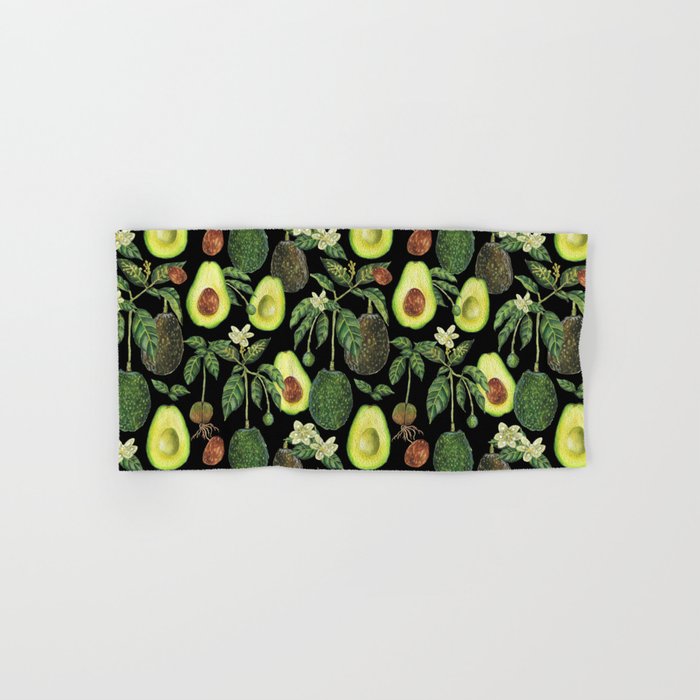 Avocado Fruit Plants - black Bath Towel Gallery Image 1