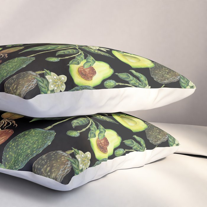 Avocado Fruit Plants - black Pillow Sham Gallery Image 3