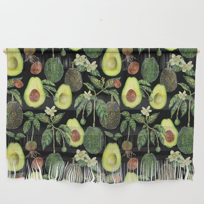 Avocado Fruit Plants - black Wall Hanging Gallery Image 1