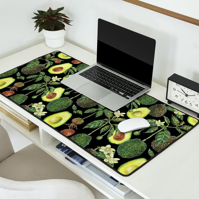 Avocado Fruit Plants - black Desk Mat Gallery Image 2