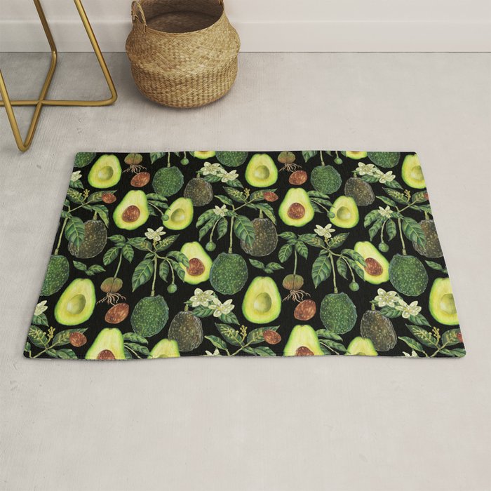 Avocado Fruit Plants - black Rug Gallery Image 1