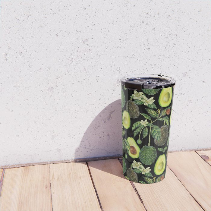 Avocado Fruit Plants - black Travel Mug Gallery Image 4