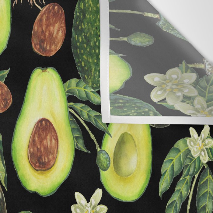 Avocado Fruit Plants - black Wall Tapestry Gallery Image 3