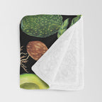 Avocado Fruit Plants - black Throw Blanket Gallery Image 3