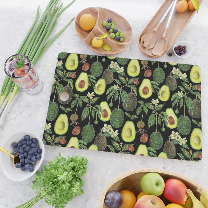 Avocado Fruit Plants - black Cutting Board Gallery Image 2