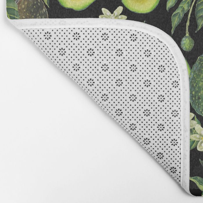 Avocado Fruit Plants - black Bath Mat Gallery Image 2