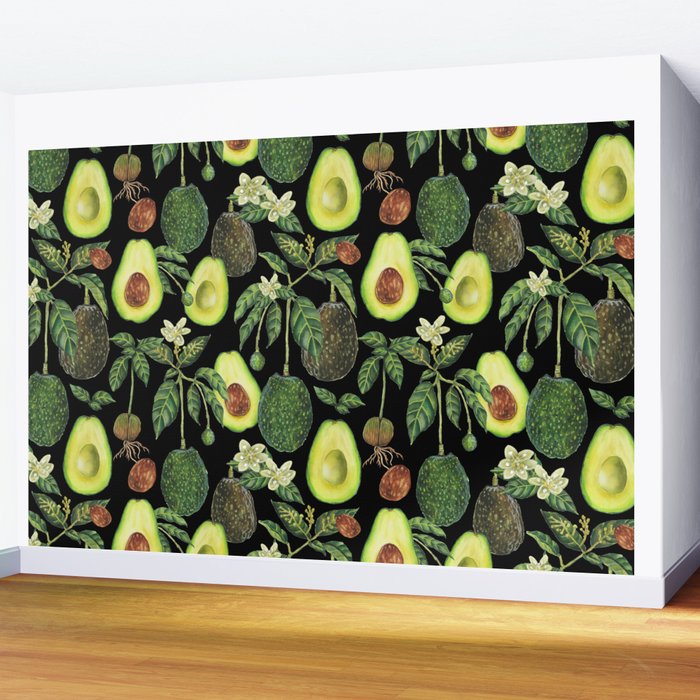 Avocado Fruit Plants - black Wall Mural Gallery Image 2