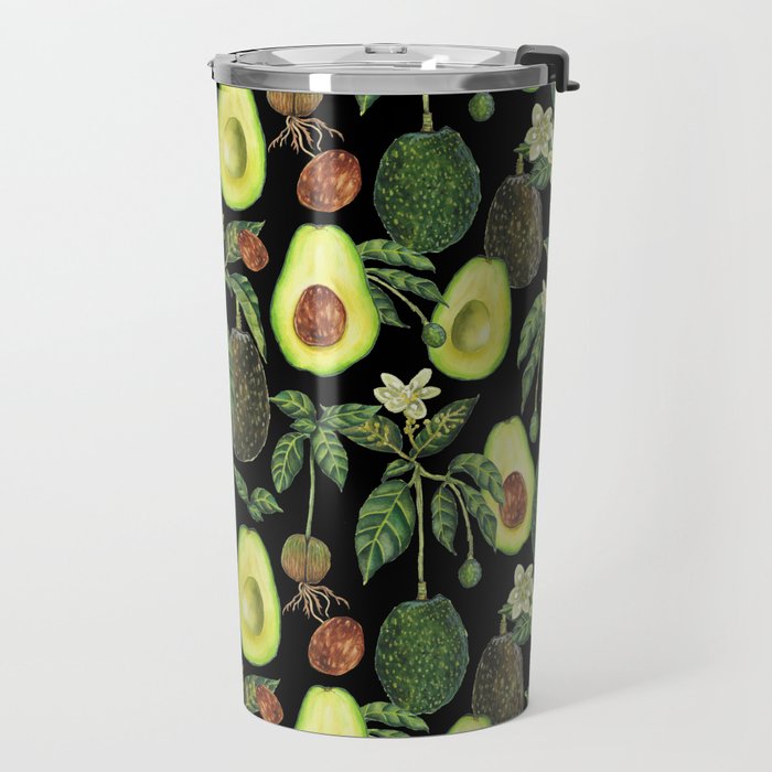 Avocado Fruit Plants - black Travel Mug Gallery Image 2