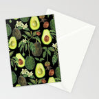 Avocado Fruit Plants - black Stationery Card Gallery Image 2