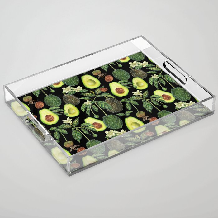 Avocado Fruit Plants - black Acrylic Tray Gallery Image 1
