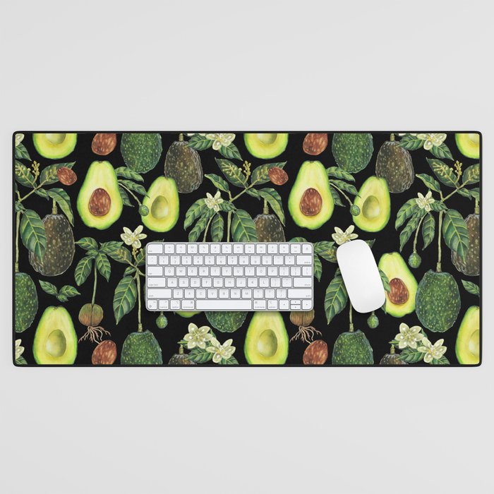 Avocado Fruit Plants - black Desk Mat Gallery Image 1