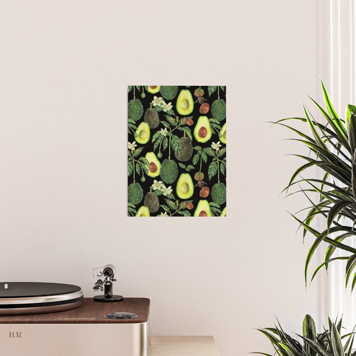 Avocado Fruit Plants - black Poster Gallery Image 2
