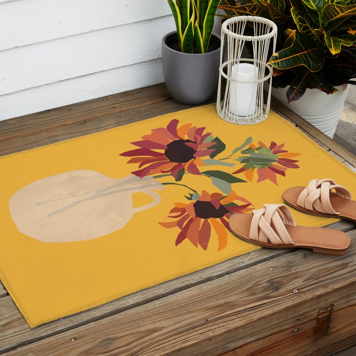 Sunflowers 14 Outdoor Rug Gallery Image 2