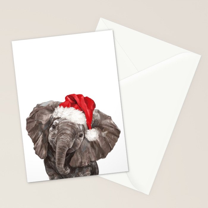 Christmas Baby Elephant Stationery Card Gallery Image 2