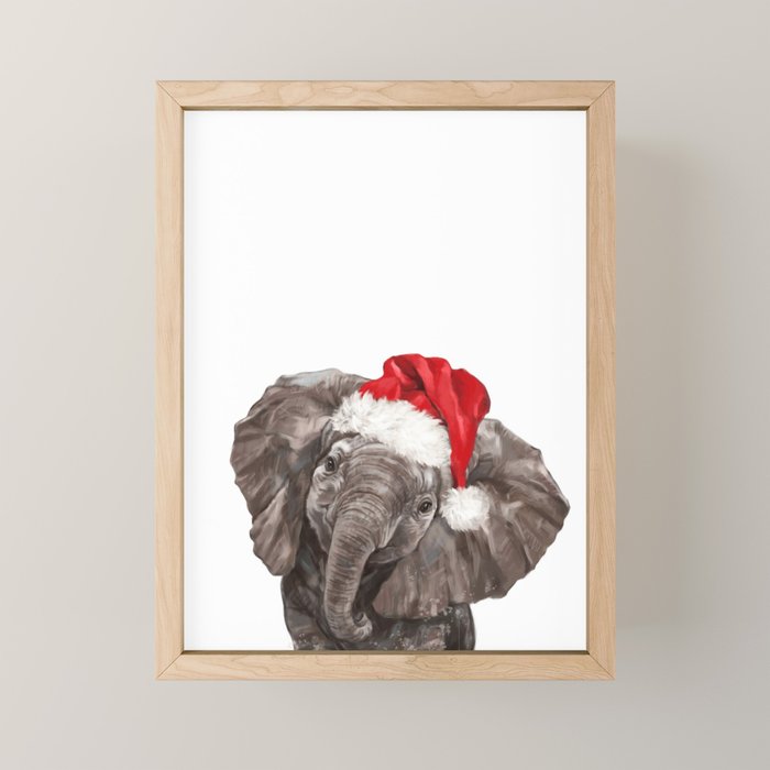 Christmas Baby Elephant Mini Art Print Gallery Image 1