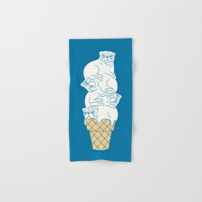 Pug Ice Cream Bath Towel Gallery Image 1