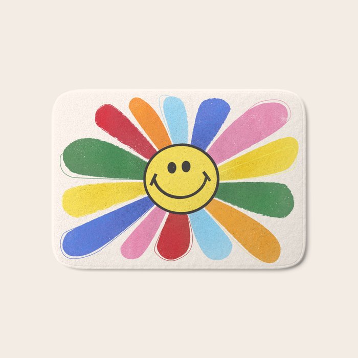 Smiley Hippie Daisy Bath Mat Gallery Image 1