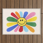 Smiley Hippie Daisy Outdoor Rug Gallery Image 1