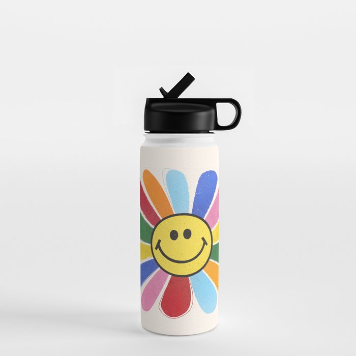 Smiley Hippie Daisy Water Bottle Gallery Image 1