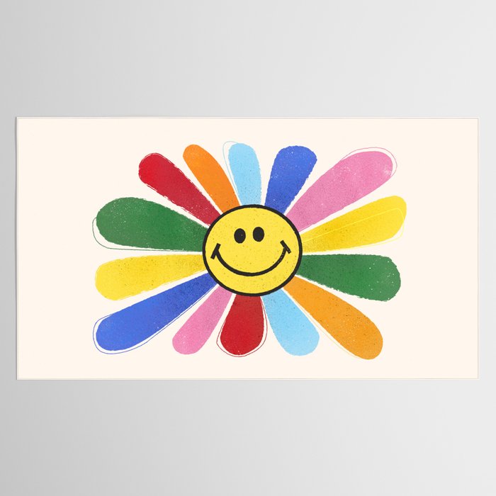 Smiley Hippie Daisy Tablecloth Gallery Image 2