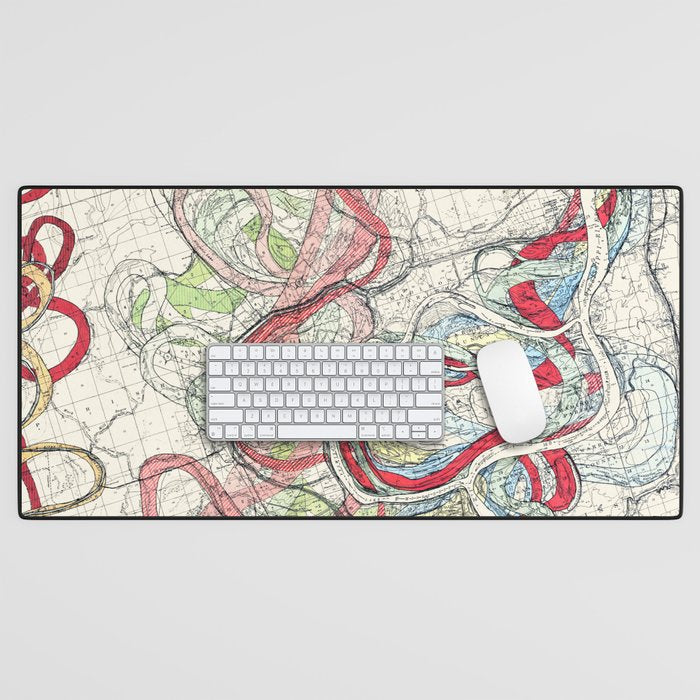 Vintage Map of the Mississippi River Desk Mat Gallery Image 1