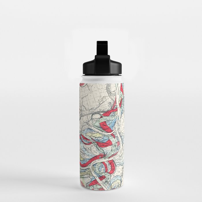 Vintage Map of the Mississippi River Water Bottle Gallery Image 2