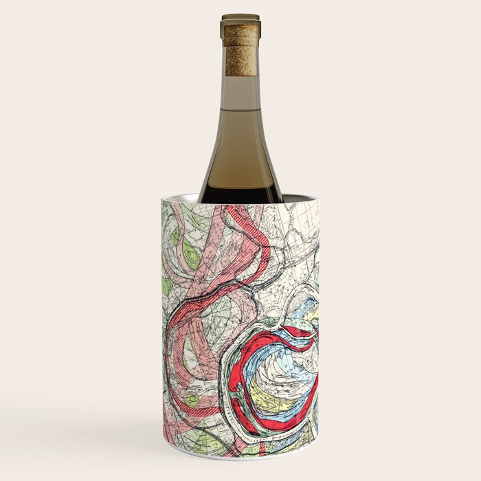 Vintage Map of the Mississippi River Wine Chiller Gallery Image 1