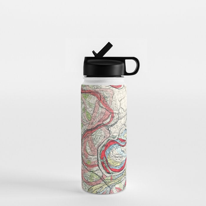 Vintage Map of the Mississippi River Water Bottle Gallery Image 1