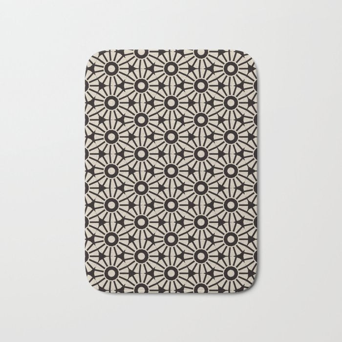 Minimalist Geometric Floral Pattern Bath Mat