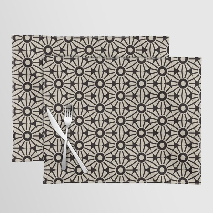 Minimalist Geometric Floral Pattern Placemat Gallery Image 1