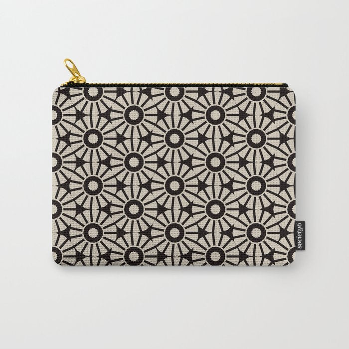 Minimalist Geometric Floral Pattern Carry All Pouch Gallery Image 1