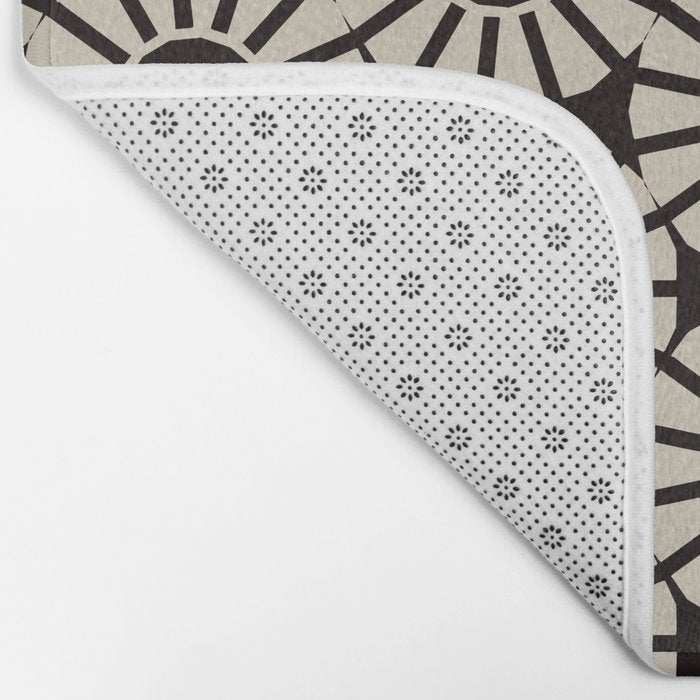 Minimalist Geometric Floral Pattern Bath Mat Gallery Image 2