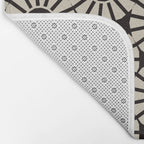 Minimalist Geometric Floral Pattern Bath Mat Gallery Image 2