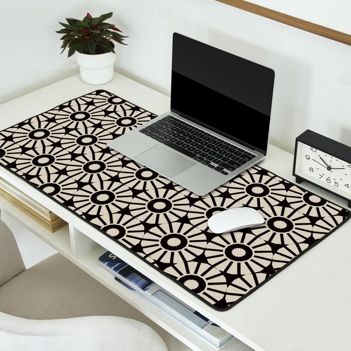 Minimalist Geometric Floral Pattern Desk Mat Gallery Image 2