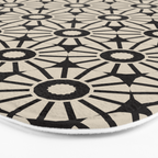 Minimalist Geometric Floral Pattern Bath Mat Gallery Image 3