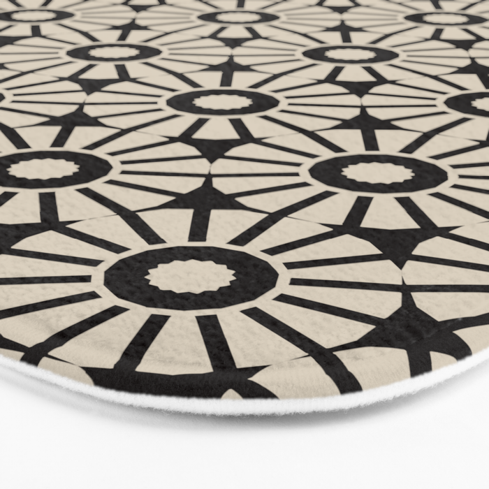 Minimalist Geometric Floral Pattern Bath Mat Gallery Image 3