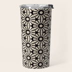 Minimalist Geometric Floral Pattern Travel Mug Gallery Image 2