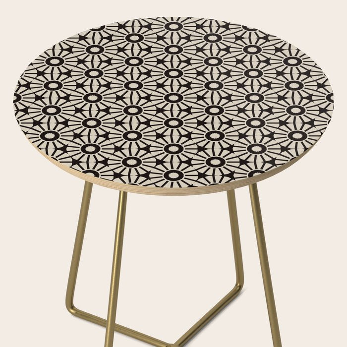 Minimalist Geometric Floral Pattern Side Table Gallery Image 2