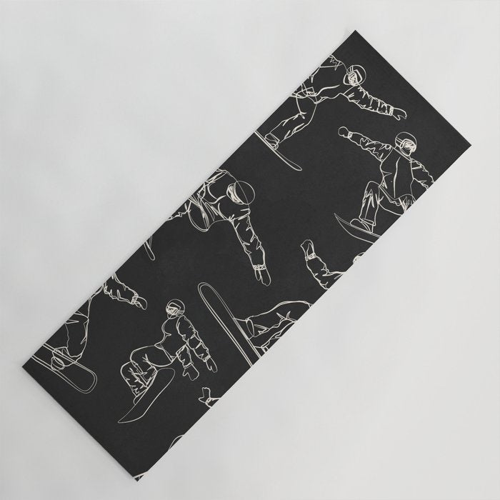Minimal Snowboarders Line Art 1 Yoga Mat Gallery Image 1