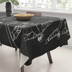 Minimal Snowboarders Line Art 1 Tablecloth Gallery Image 3