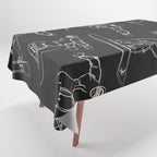 Minimal Snowboarders Line Art 1 Tablecloth Gallery Image 1