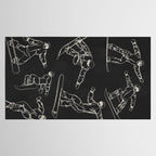 Minimal Snowboarders Line Art 1 Tablecloth Gallery Image 2