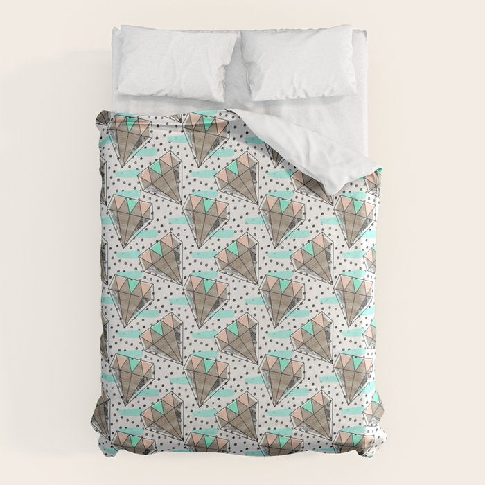 Colored diamonds and texture A Duvet Cover Gallery Image 6