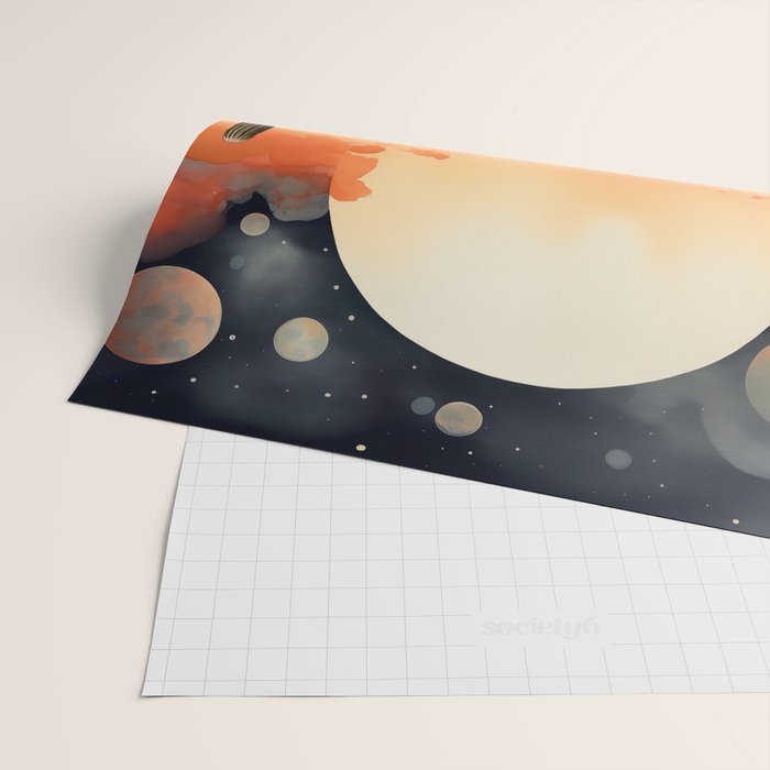 Desert Nights - Cactus Moon Illustration Wrapping Paper Gallery Image 2