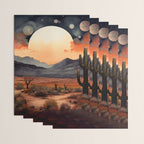 Desert Nights - Cactus Moon Illustration Wrapping Paper Gallery Image 3