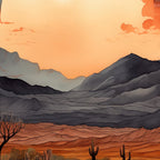 Desert Nights - Cactus Moon Illustration Coffee Mug Gallery Image 2