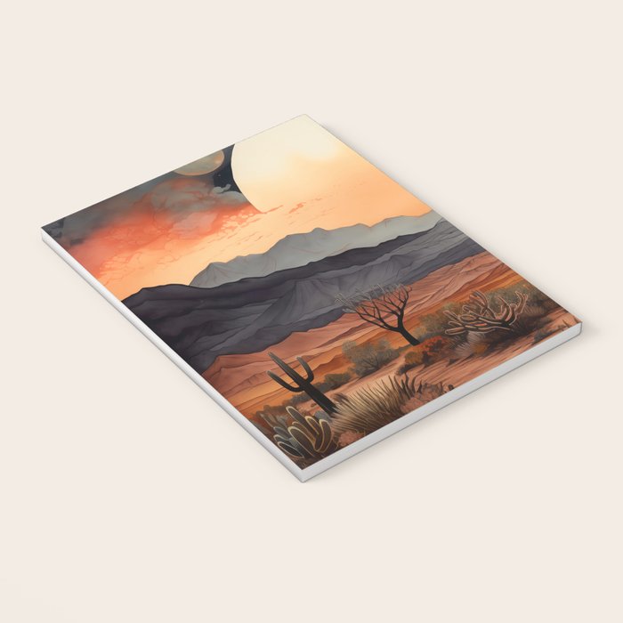 Desert Nights - Cactus Moon Illustration Notebook Gallery Image 3