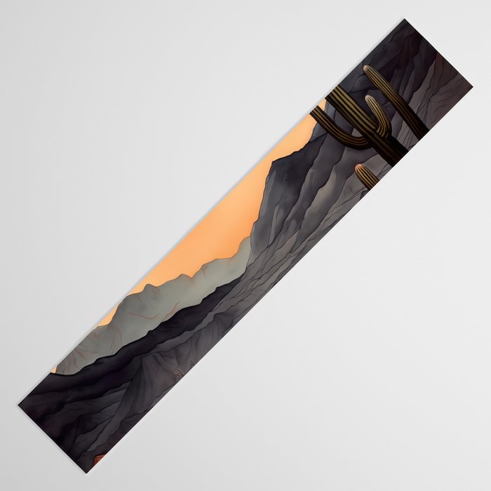 Desert Nights - Cactus Moon Illustration Table Runner Gallery Image 3